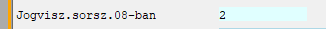 Jogviszony sorszáma a 08-asban