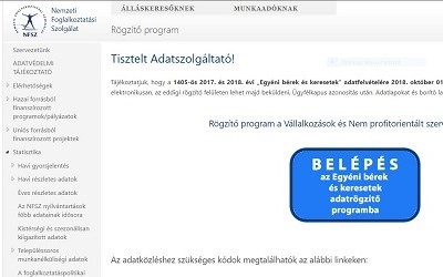 Egyéni bérekről történő adatszolgáltatás
